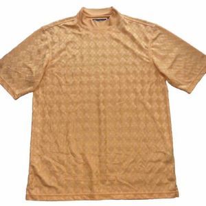 OXFORD GOLF Mens Super Dry SHIRT L Orange‎ Argyle COOLMAX Golfing GOLFER